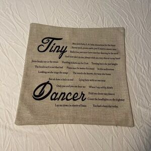 Throw Pillow Case with Tiny Dancer Lyrics
